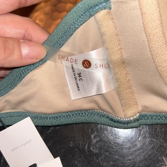 Shade & Shore green bandeau swim top w/ strap - Picture 7 of 8